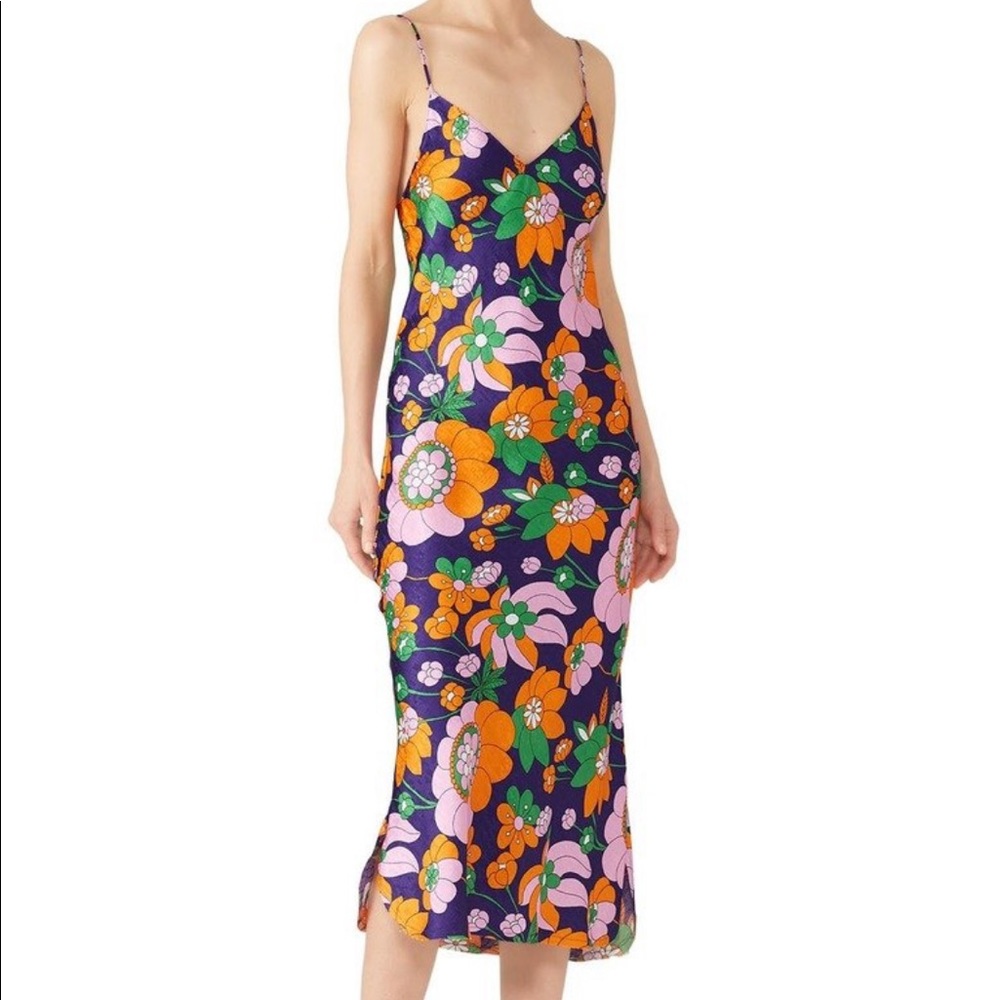 Dodo Bar Or floral print silk Cora slip dress